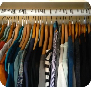closet purge by turning hangers backward
