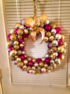 Holiday Decorating Ornament Wreath